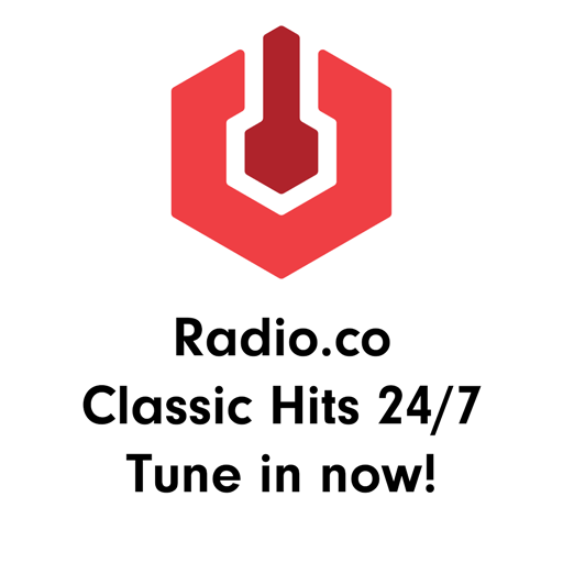 An example of a bad logo. It's a red, bold logo but with too much text underneath saying "Radio.co Classic Hits 24/7 Tune In Now!"