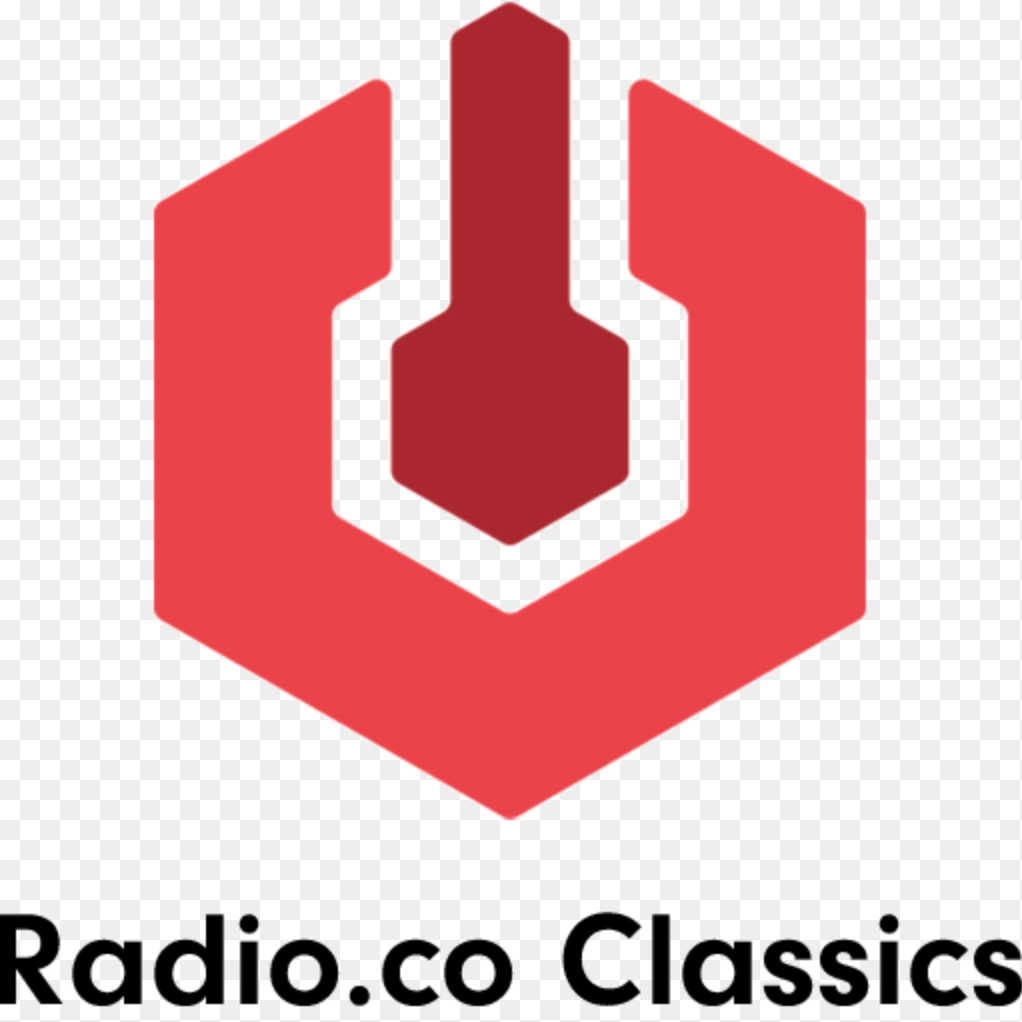 The Radio.co Logo on a transparent background with the caption beneath of Radio.co Classics.