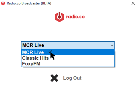 Station Select - Radio.co Broadcaster Windows