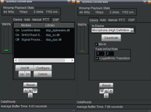 This is a black and grey screenshot of how Active DSP Plugins Device Select appears.