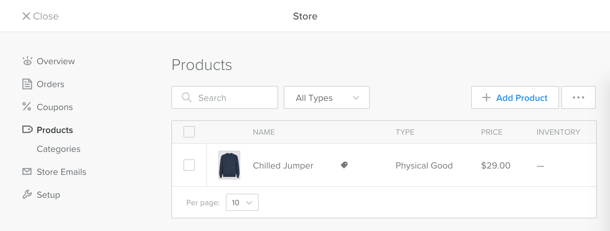 This is a screenshot of the Adding Products process on Chilled.io