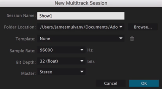 Create Multitrack Session