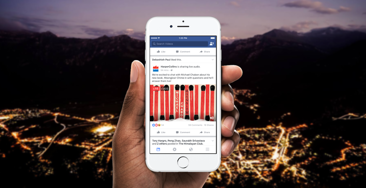 Facebook Live Audio Mobile Hand