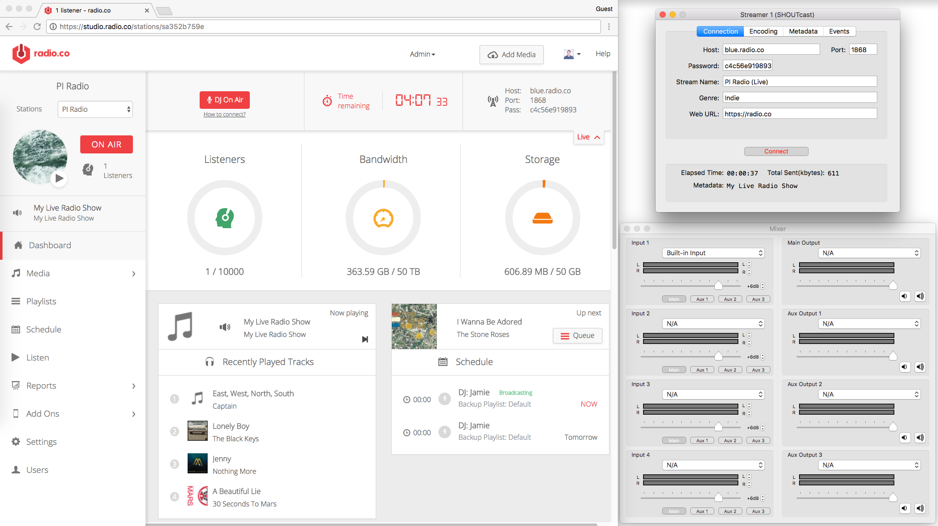 setup ladiocast with streaming service