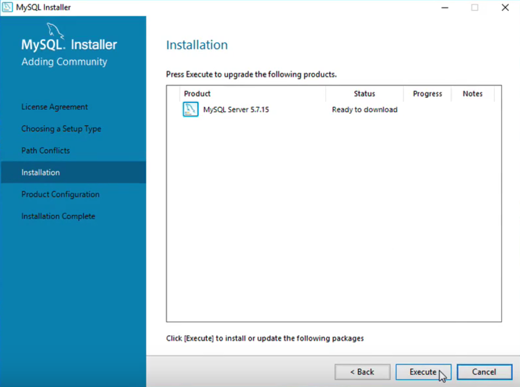 MySQL Setup Step 4