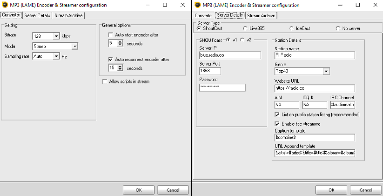 This is a grey screenshot of how the SAM Cast Configuration appears.