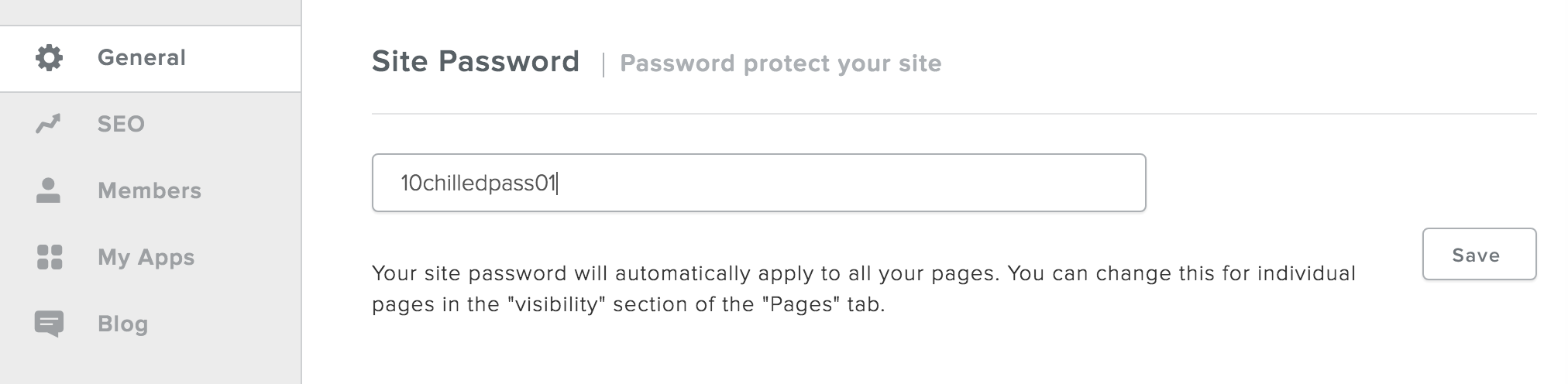 Setting Site Password Weebly