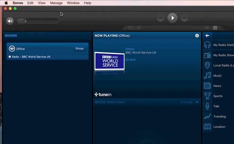 sonos tunein